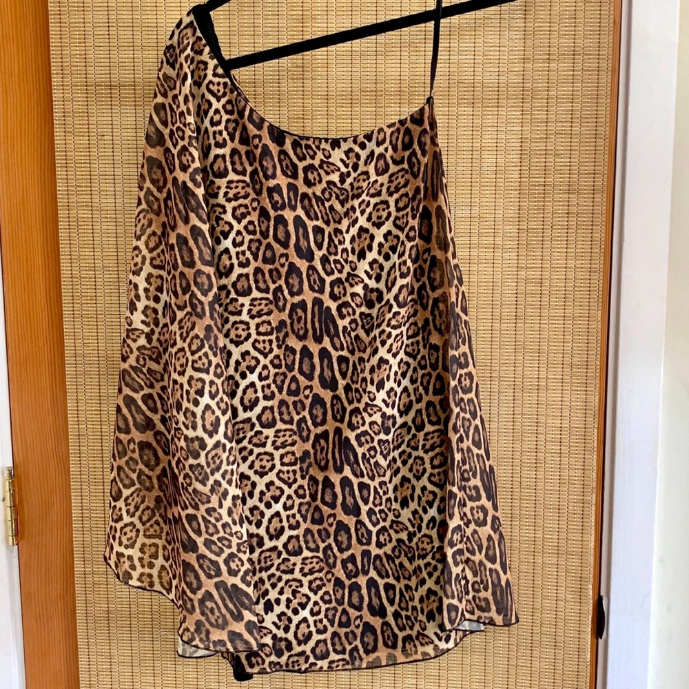 LOVE LF Asymmetrical 1 Shoulder Leopard Mini Dress